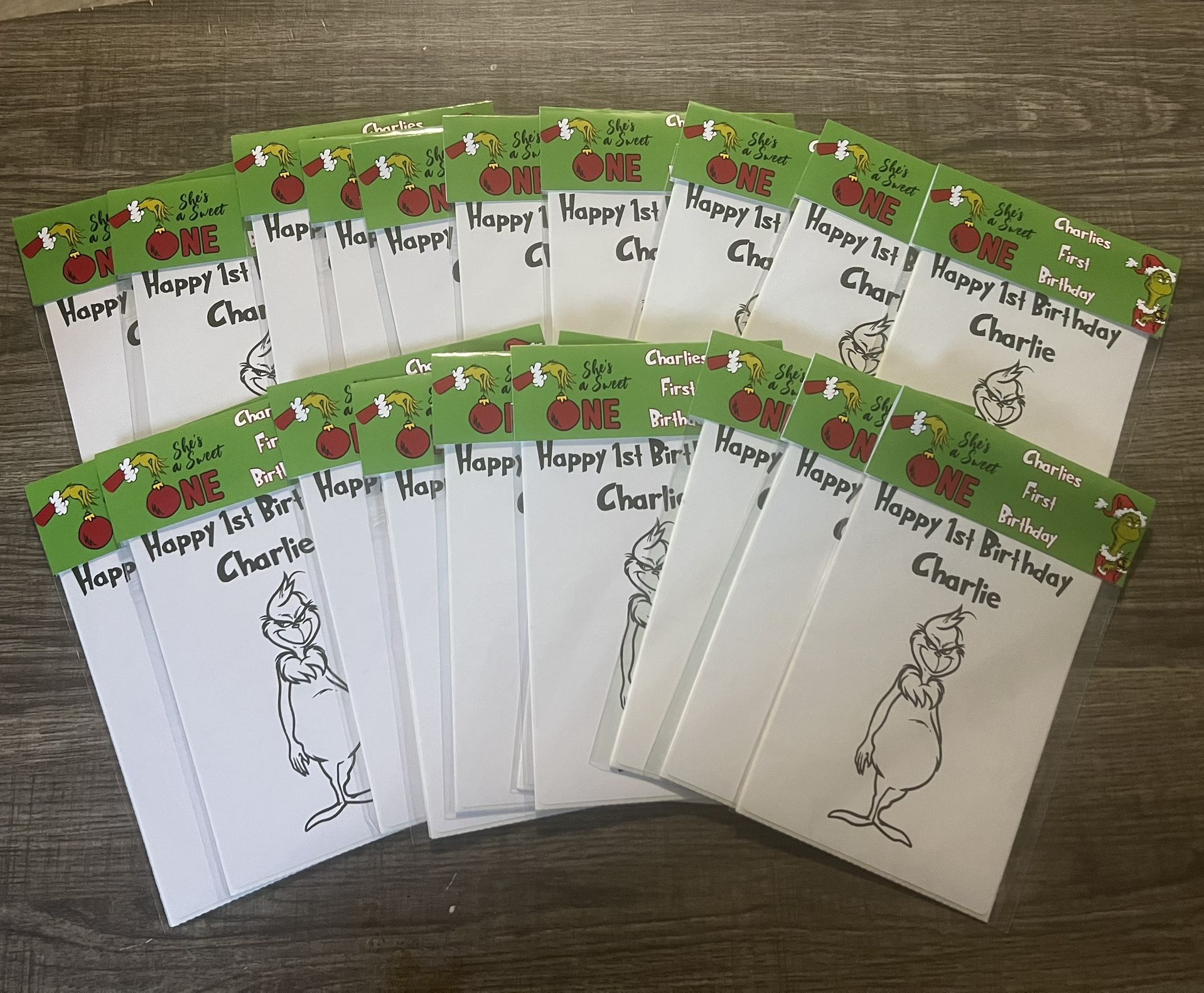 Grinch Birthday Favor Coloring Packs