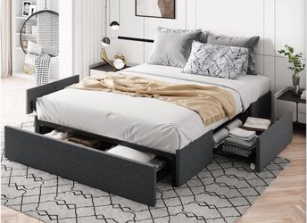 Queen bed w/storage. Must sell ASAP