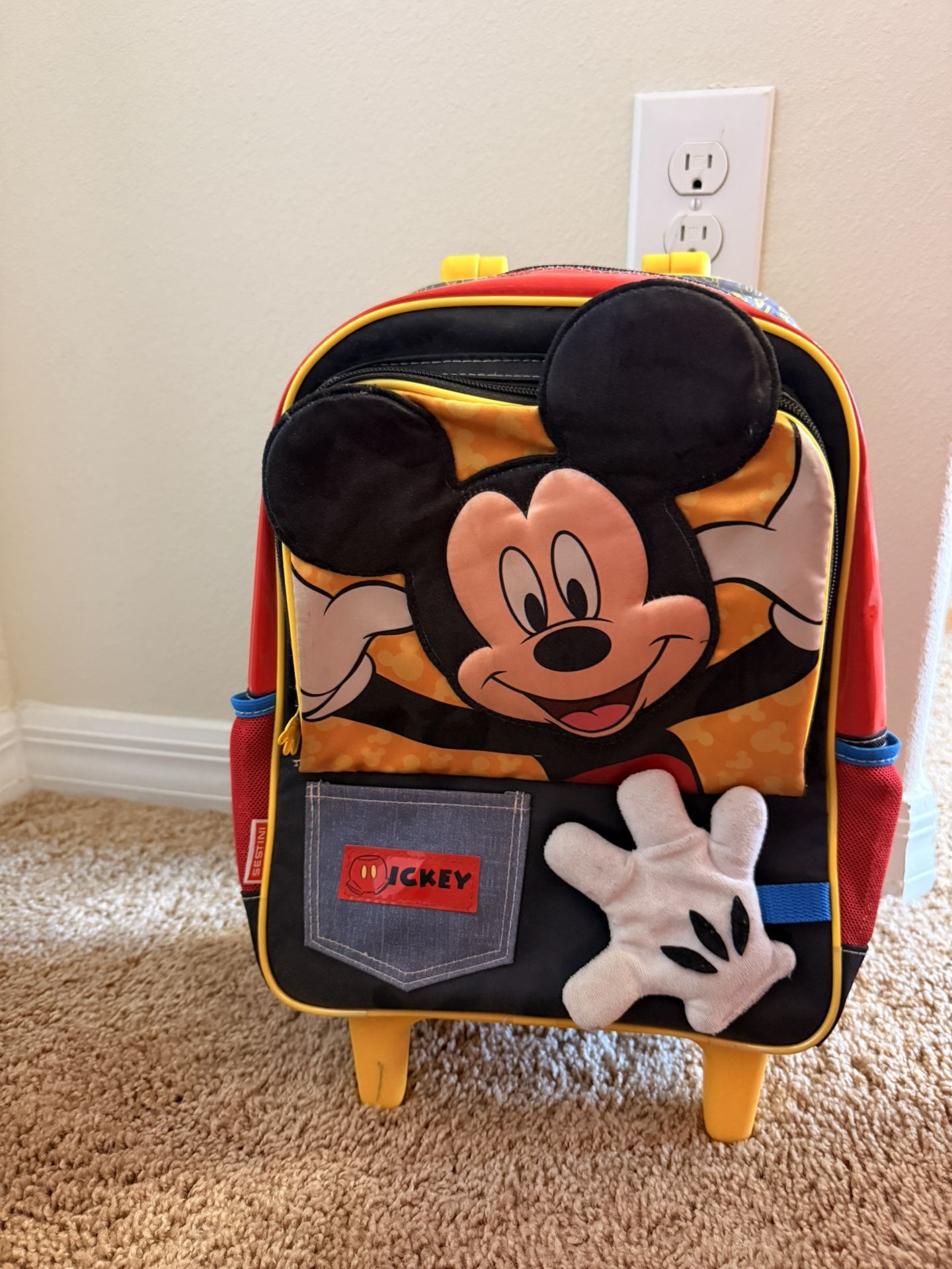 Kids Mickey rolling backpack