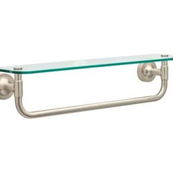 Glass Shelf With Towel Bar