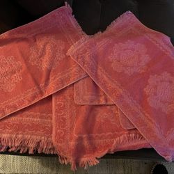 Vintage Pink Towels- Set Of 6