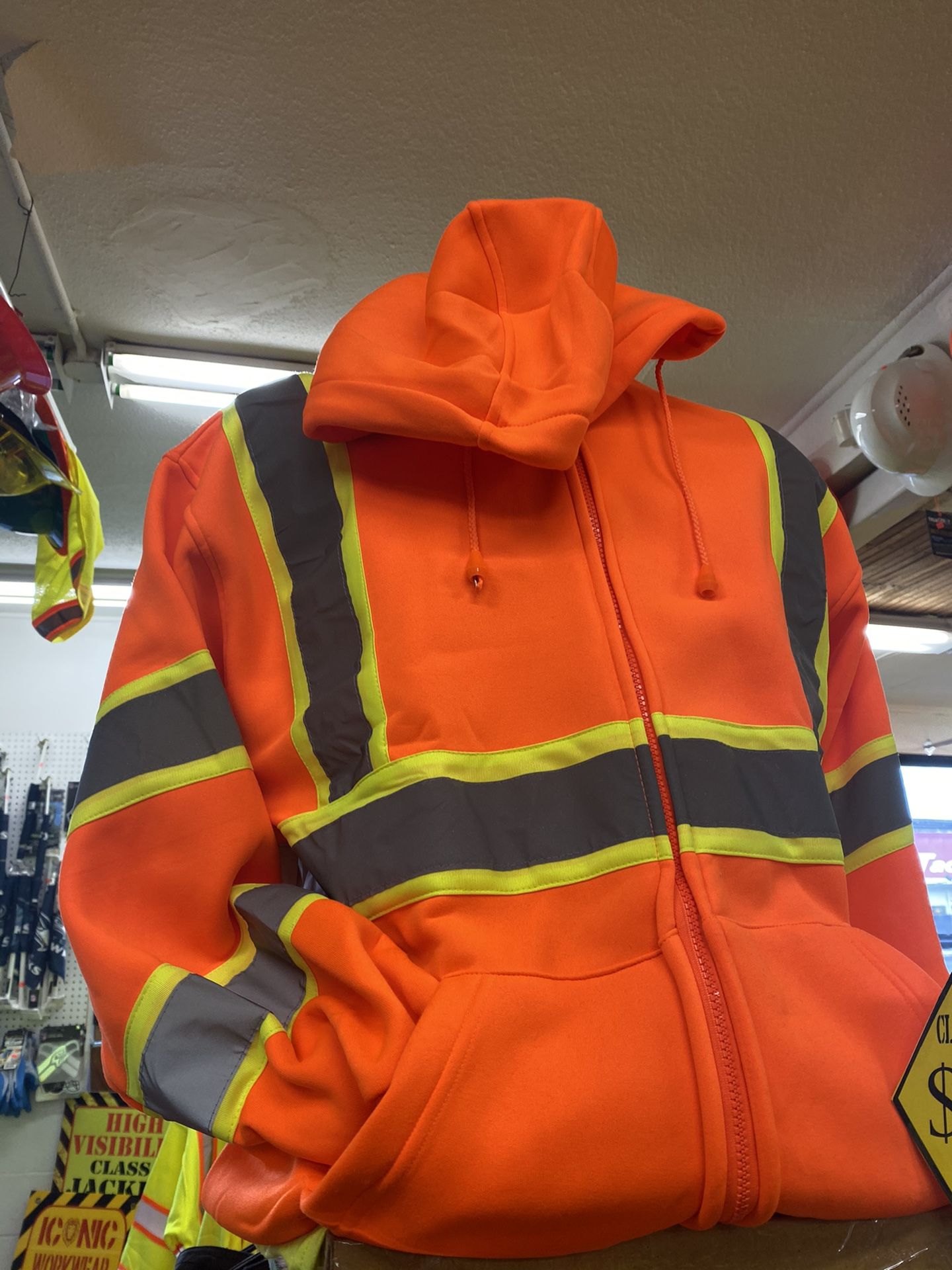 High Visibility Zip Up Safety Hoodie