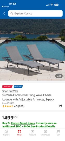 SunVilla Commercial Sling Wave Chaise