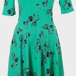 LulaRoe•RARE!!!•Nicole Dress/Retro Bike-Bicycle Pattern•Size XL