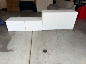 IKEA BESTÅ White High Gloss Storage Cabinets