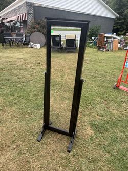 Standing Full-Length Mirror Jewelry Armoire / Storage Cabinet