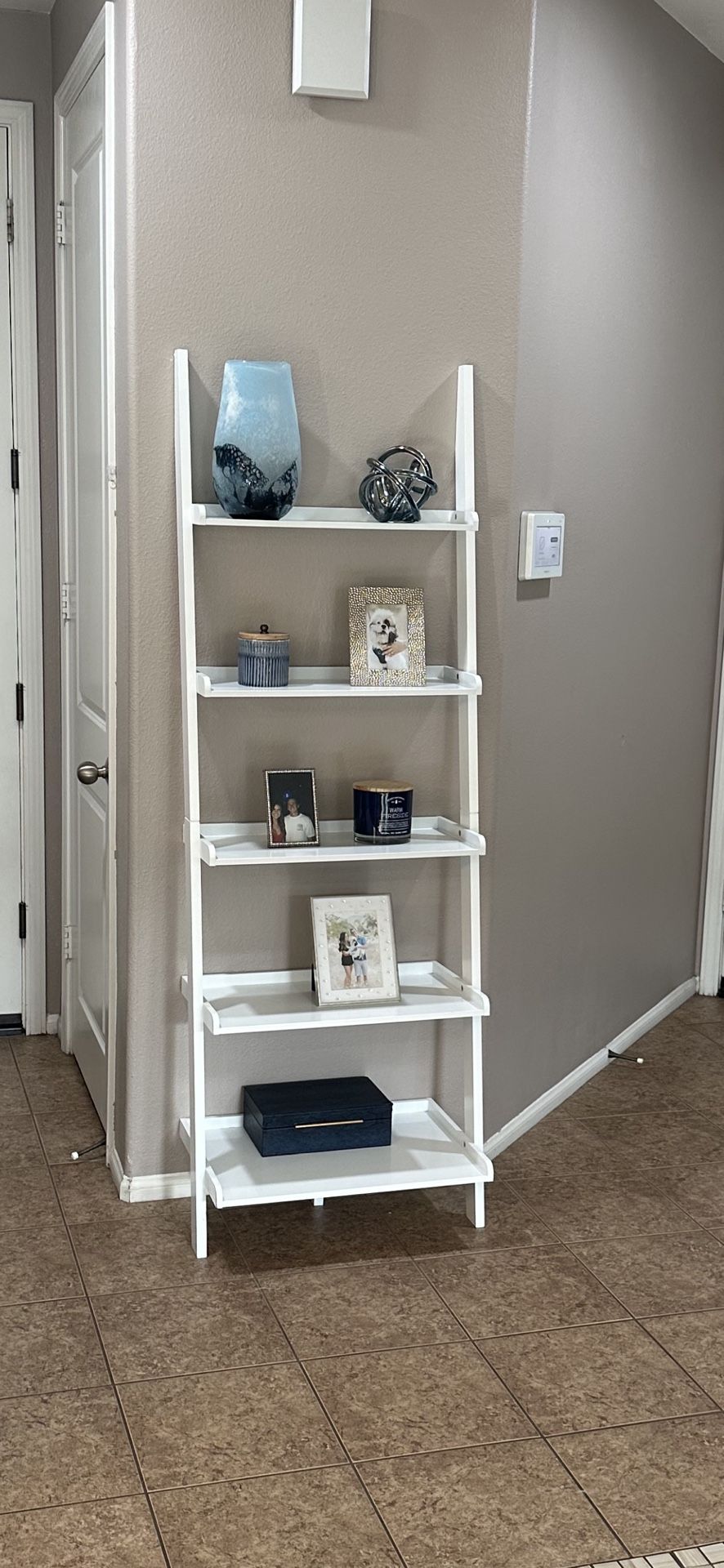 White Ladder Shelf Decor