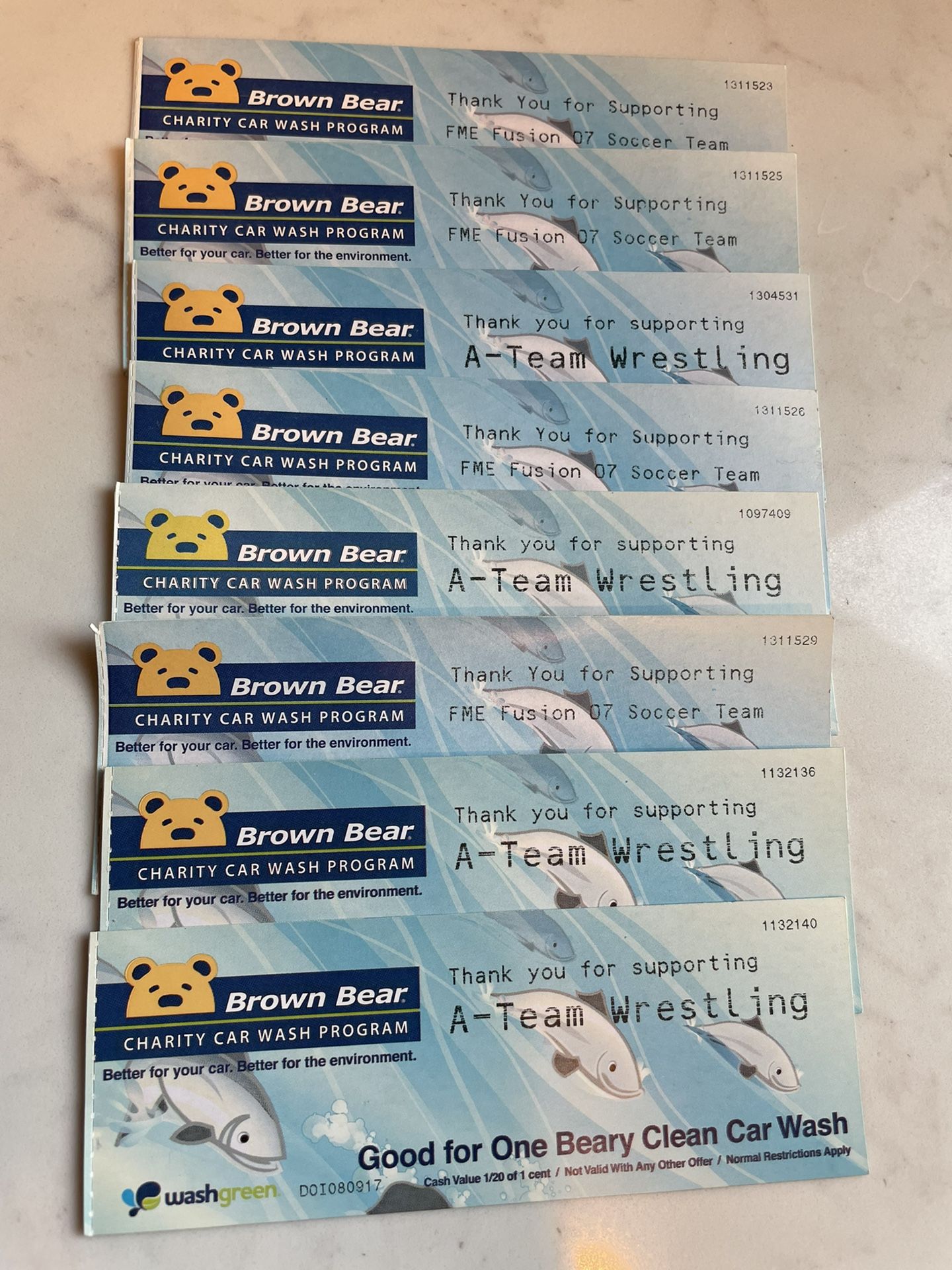 Brown Bear Beary Clean Car Wash Vouchers 