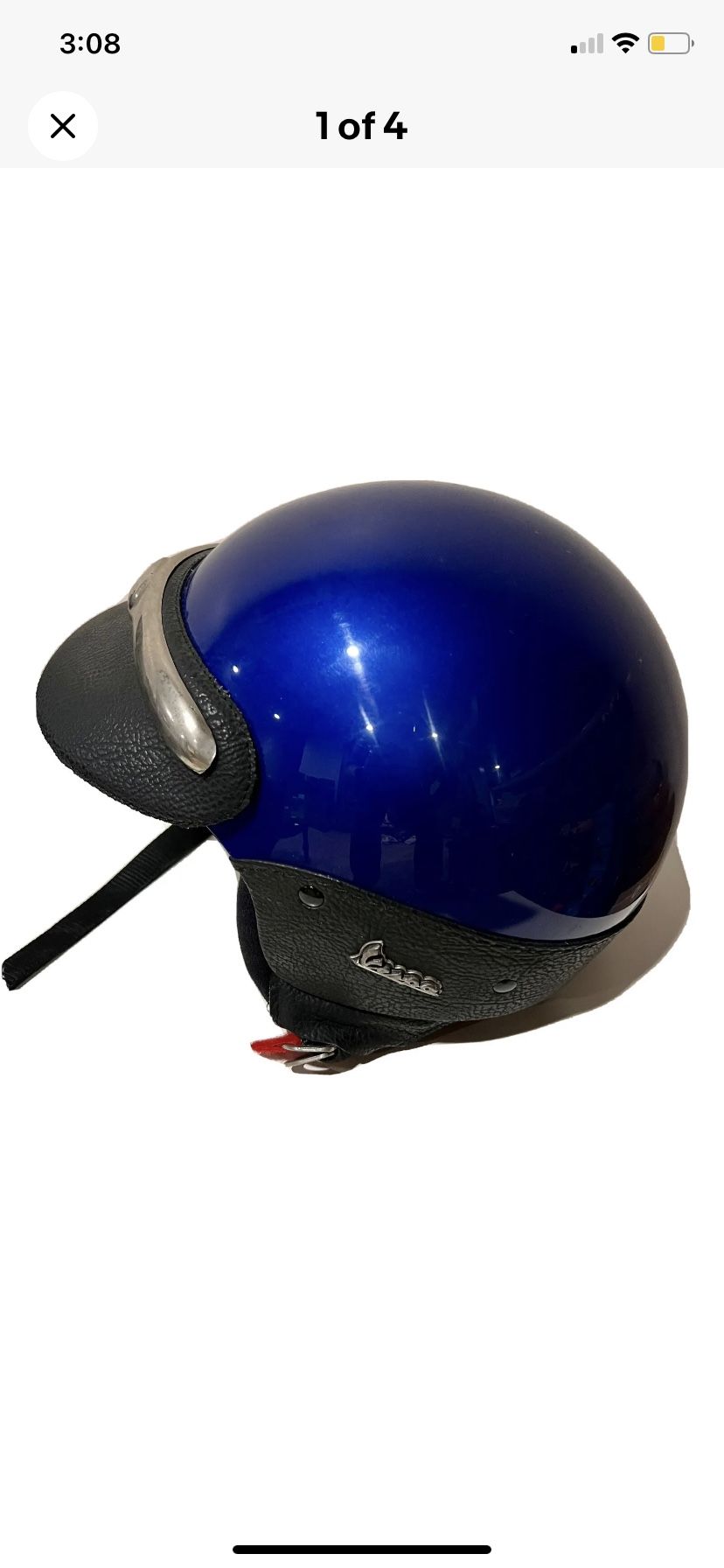 Vintage Vespa Helmet: Demi Jet Vespa, Size XL 61, Blue, Made in Italy