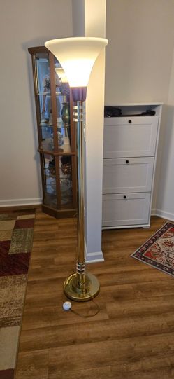 Torchiere Standing Floor Pole Lamp Vintage