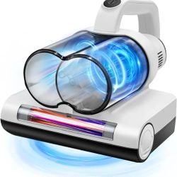 Mattress Vacuum Cleaner with Dual Cup Five-Cone Multi-Layer Filtration Tech, Anti-allergen Bed Vacuum with UV and High Heating, 16Kpa 400W Powerful Su