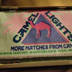 2 Vintage Camel Tins! Camel And Smoking Joe Racing Both Have The Original Brick Of Matches With Them Unopened 