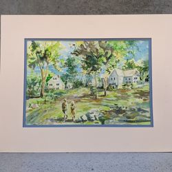 Rare Art  Signed  1977 Original   K. Sonanno   Art Watercolor Painting  OOAK