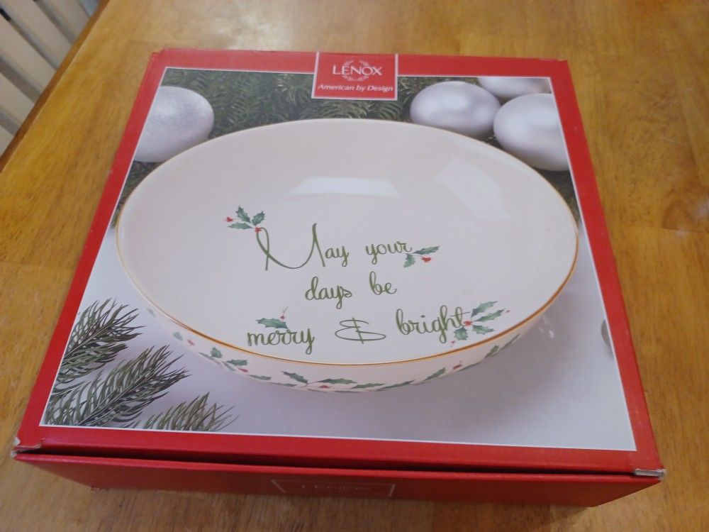 New Lenox 48oz Christmas Sentiment Bowl 