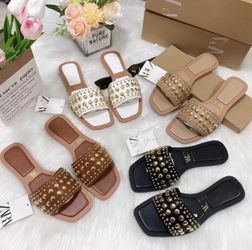 Zara Sandals – Black, White & Beige – Sizes 37–40