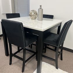 Dinning Set 4x Chairs  Velvet 