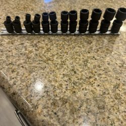 4 Sets Of Snap On Swivel Sockets  And High Impact 
