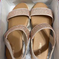 Silver Slipper Sandals And Heels 