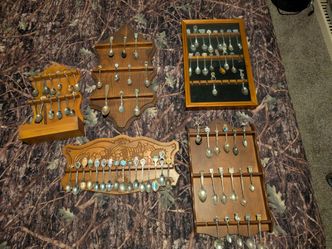 Souvenir spoons and racks