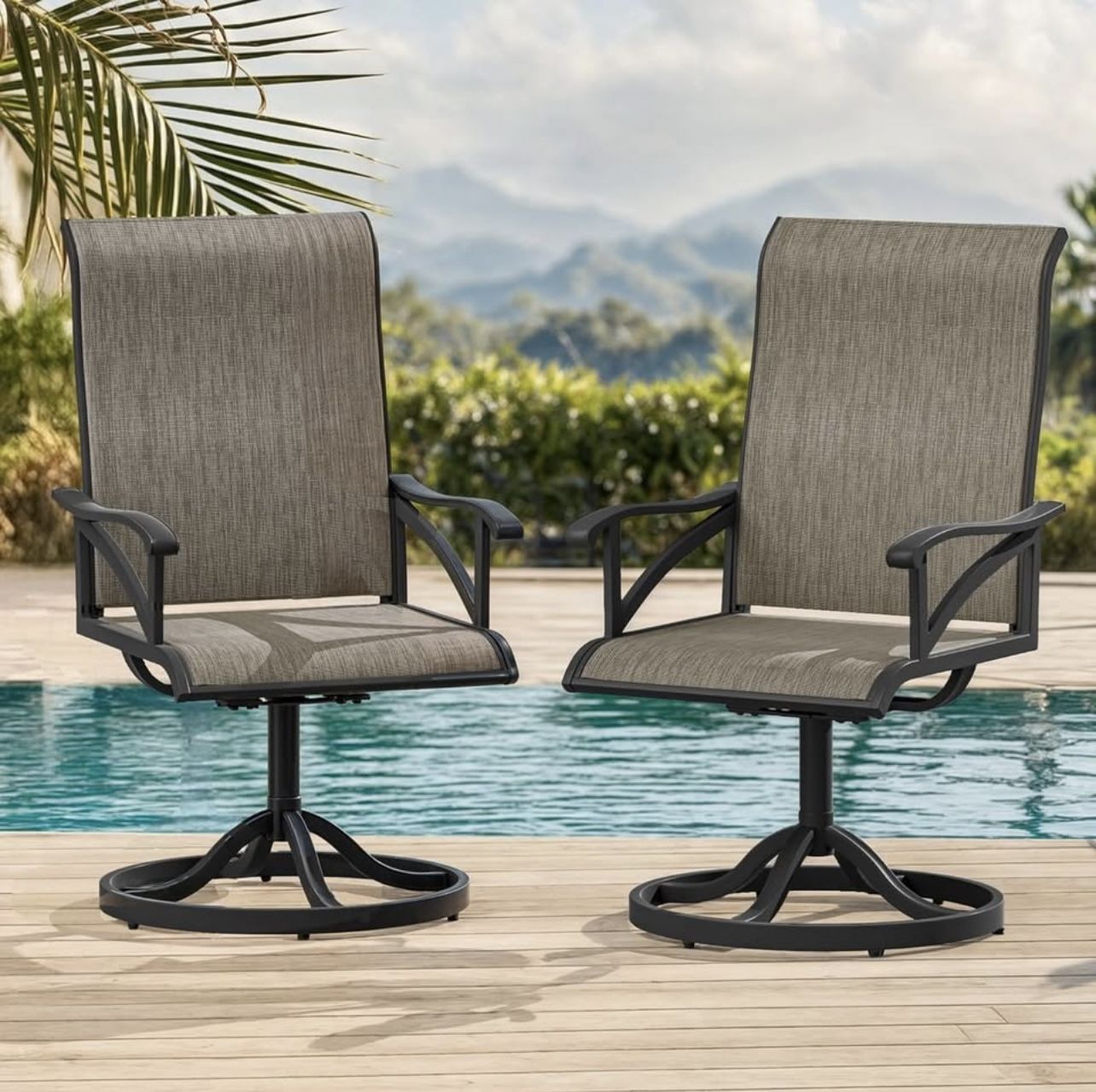 OUTDOOR CHAIRS SWIVEL ROCKER SET OF 2 BRAND NEW JUST BUILT!!!