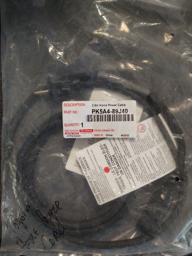 Toyota block heater power cord, new in bag, PK5A4-89J40