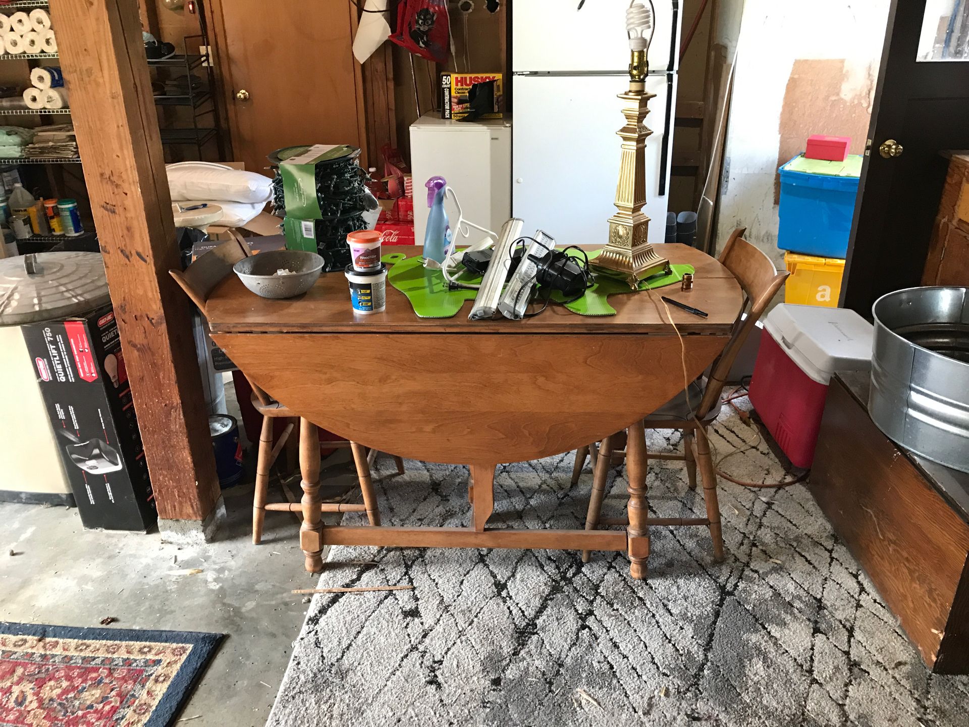 Oak drop leaf table