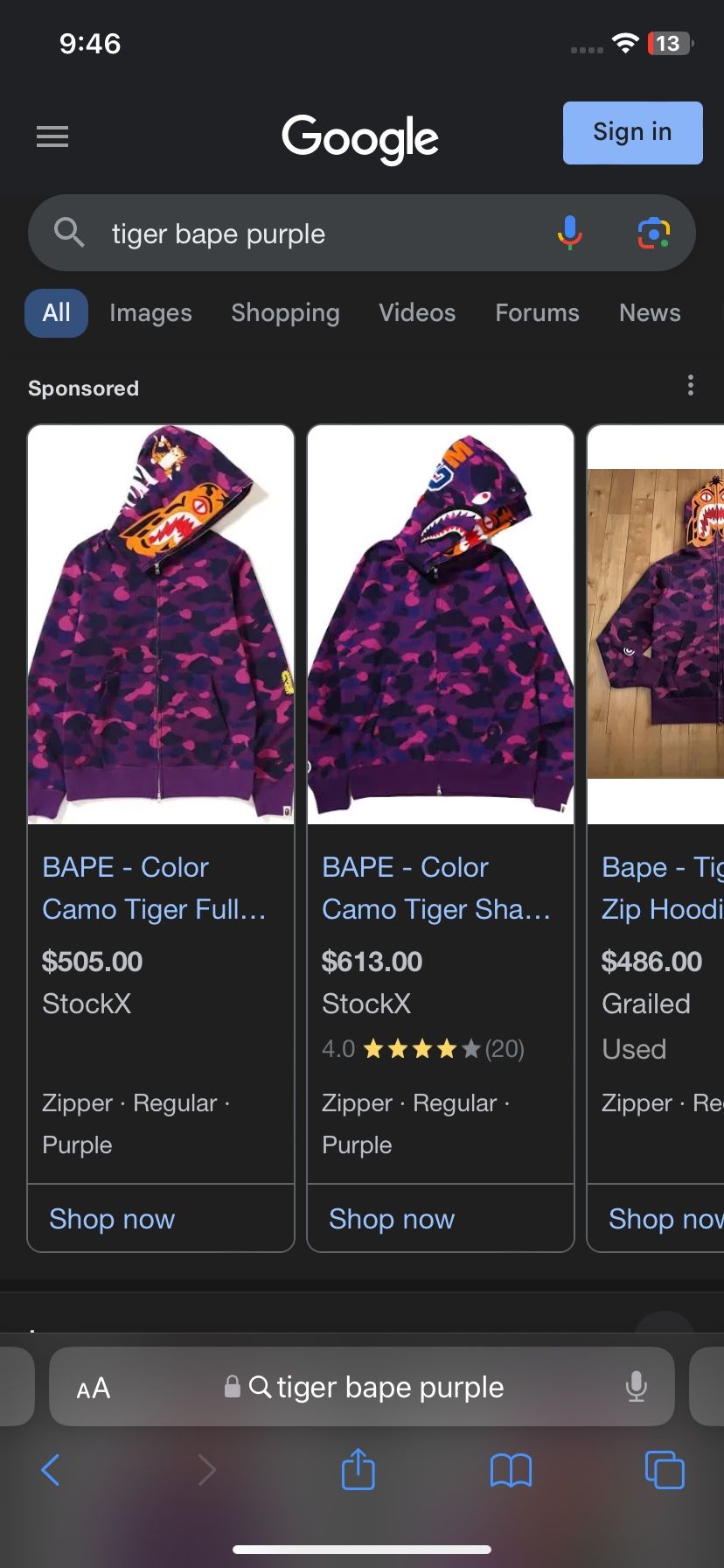 Tiger Bape Hoodie 3xxl Fits Like Xlarge 