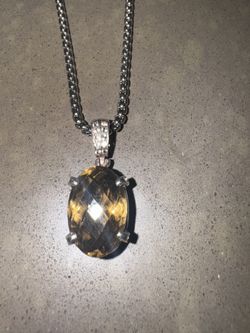 Smoky Citrine With Box Chain