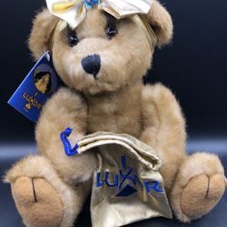 LUXOR Las Vegas Casino Royal Princess Teddy Bear Holding Gold Gift Bag Souvenir 