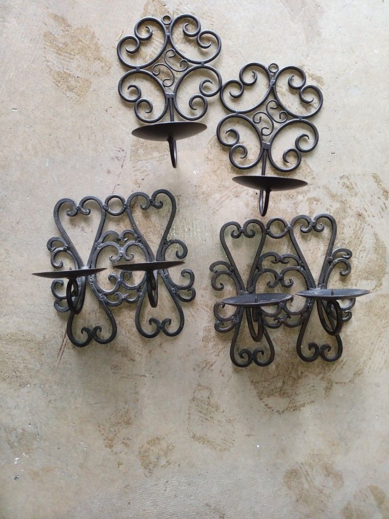 Metal Wall Decor Candle Holders 