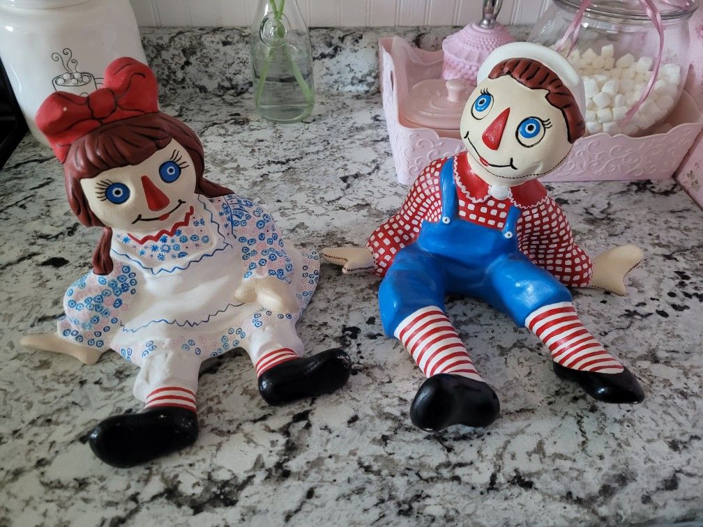 Raggedy Ann and Andy Plaster Figures