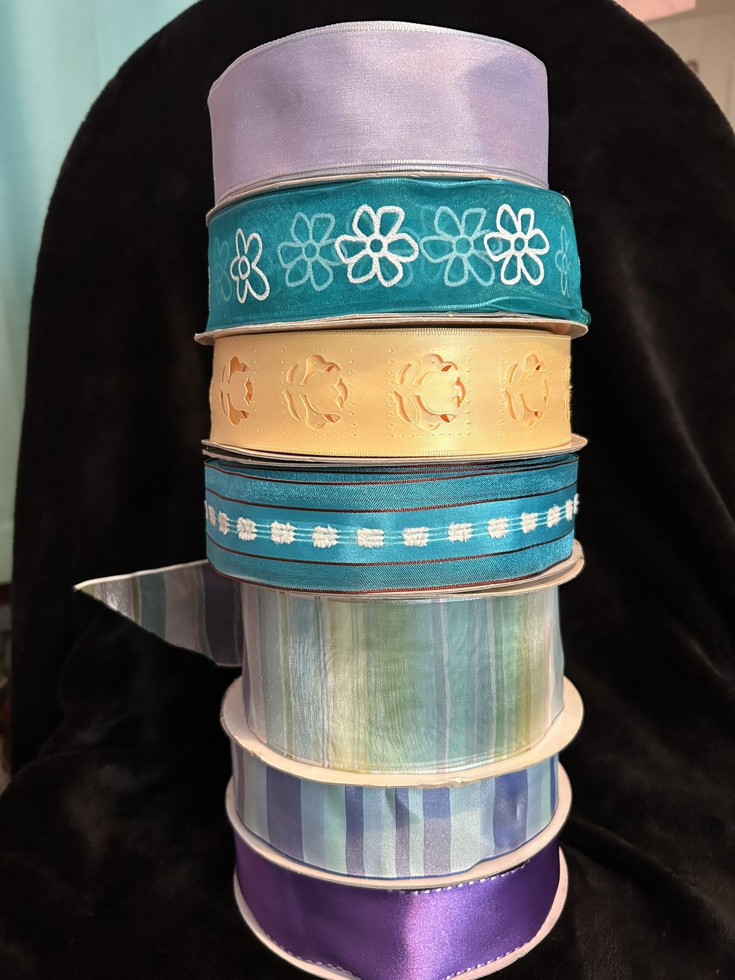 7 Extra Large Rolls Ribbon; $4/ea. Or $24/all
