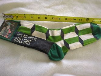 NWT Blue Q Men's Crew Socks "This Meeting Is Bullshit"