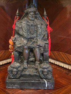 Antique King Henry the 8th signed bronze