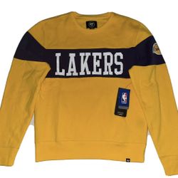 47 Brand Los Angeles Lakers Crewneck Sweatshirt Mens Large & 2XL New $65 MSRP