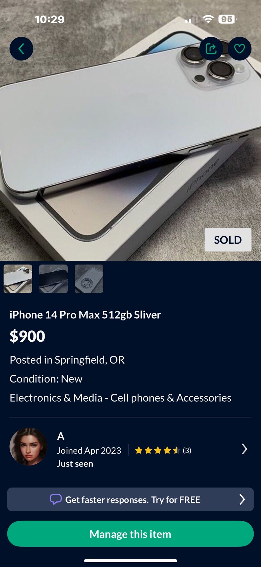 iPhone 14 Pro Max 512gb Sliver
