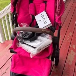 Cybex Stroller e-Priam rose gold frame ,Fancy Pink Seat NEW