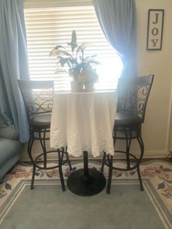 Tall Black Bistro Set