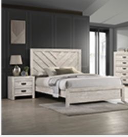 4- Pc Bedroom set Dresser,Mirror  Nightstand (1) Queen size bed frame  Not including Mattress and Box Sp