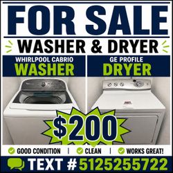 Whirlpool Cabrio Washer & GE Profile Dryer Set