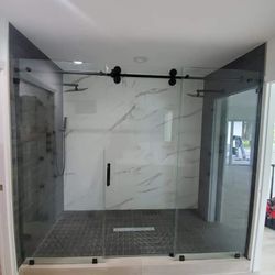 Frameless shower Door Custom Sizes Sliding Shower Door