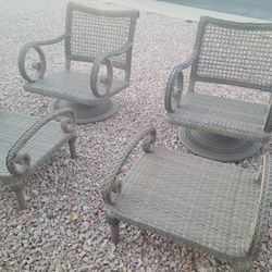 TWO NICE SWIVELS CHAIRS WITH MATCHING OTTOMAN 