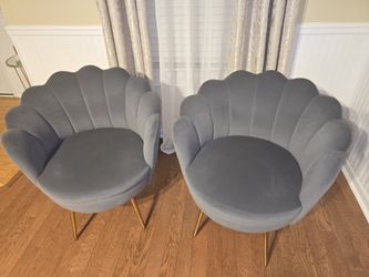 Dark Grey Velvet 2 Accent Chairs 