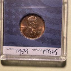 1959 No Mint Mark  Lincoln Memorial Penny