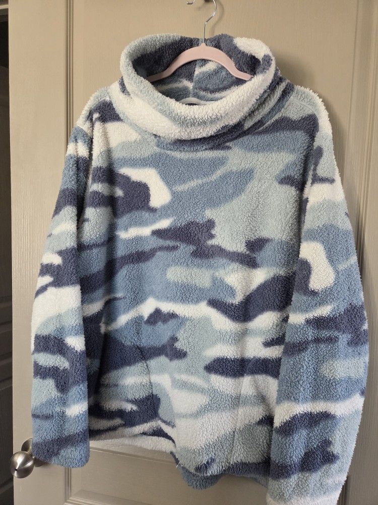 Fuzzy Camo Sweater