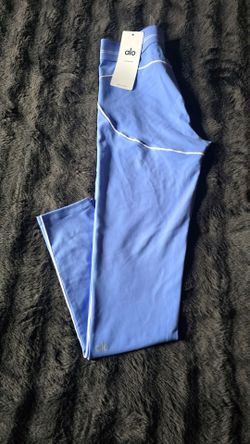 Alo Yoga Leggings Blue with White Trim