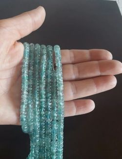 4.0mm blue apatite beads: one strand of 16" each
