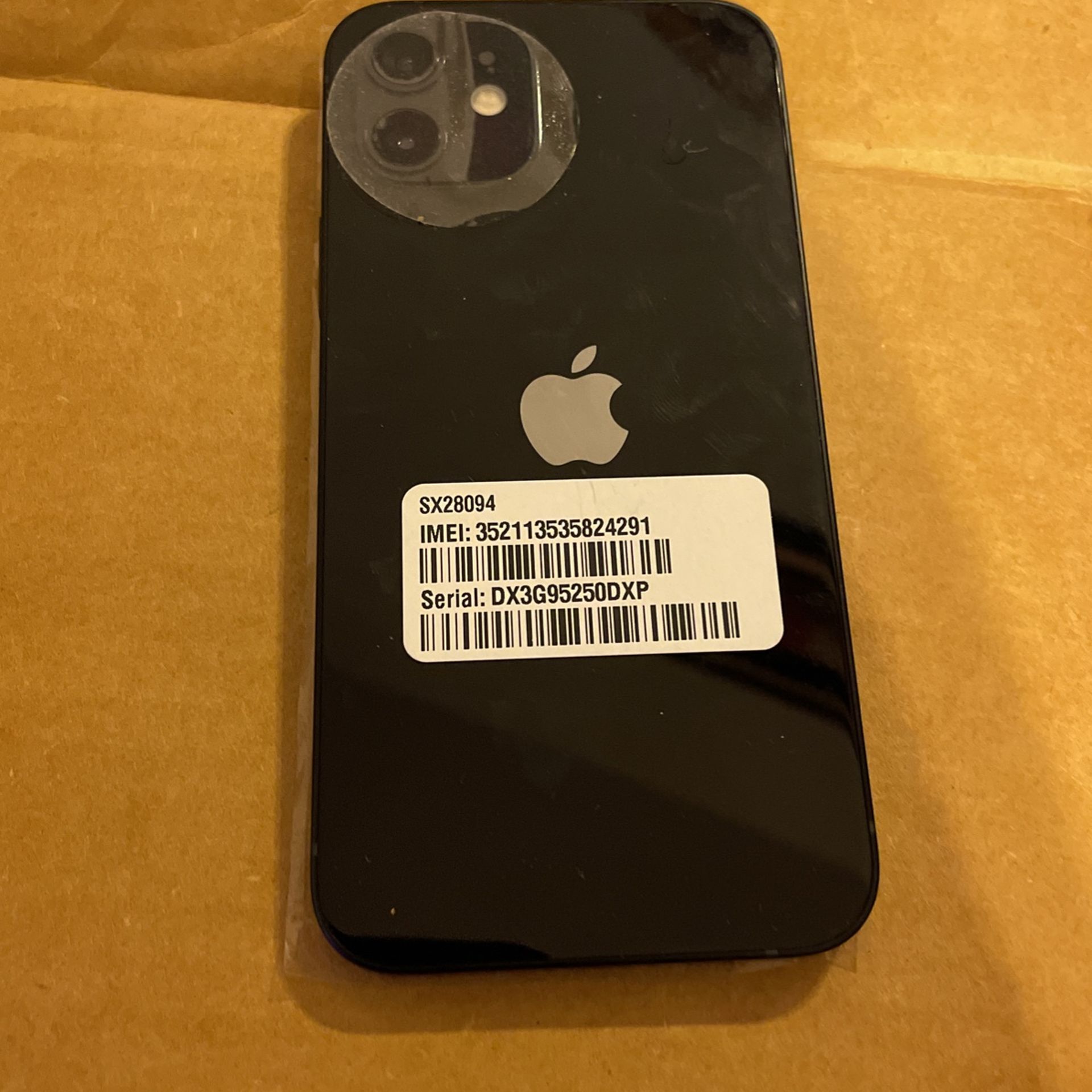 I PHONE 12 BLACK 64 GB BRAND NEW PLASTIC HAVE NOT BEEN TOOK OFF YET 