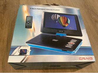 Craig Blue9” Swivel Screen Portable DVD/CD Player w/ Accessories CTFT712 NIB