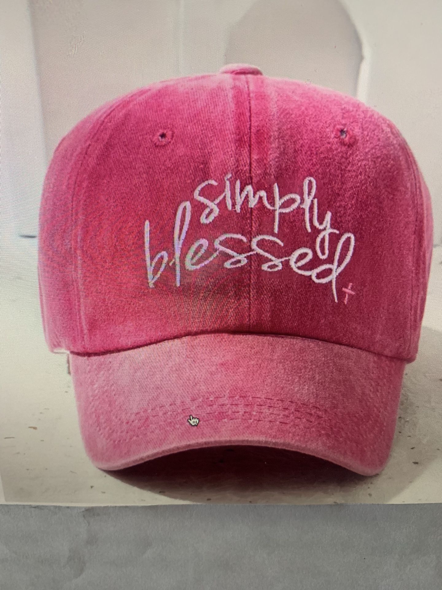 Simply Blessed Embroidery Baseball Cap - Distressed Solid Color Dad Hat For Women & Men  - Adjustable Sun Protection  Hat